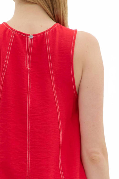 entro Sleeveless Pullover Top Red Medium 4