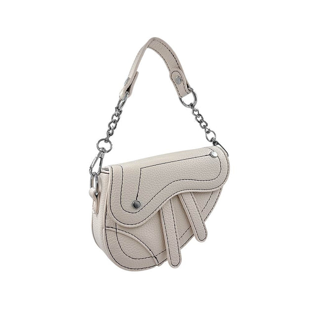 FASHNZFAB Mini Saddle Crossbody Bag Black One Size 3