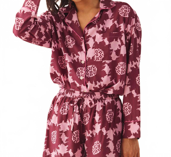 Omika Long Sleeve Top And Shorts Pajama Set Multi Medium 3