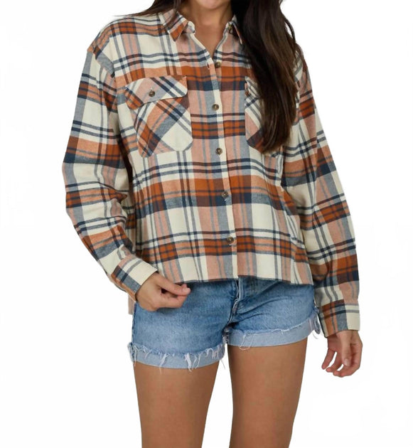 Salty Crew Nomad Flannel Shirt Beige Medium 2