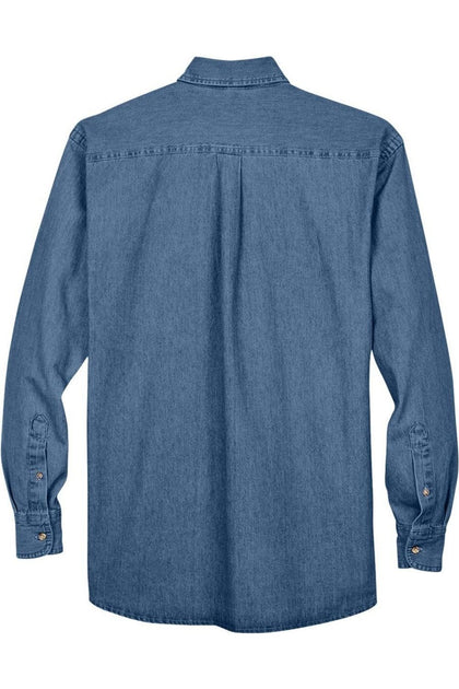 Harriton Long Sleeve Denim Shirt Blue Large 3