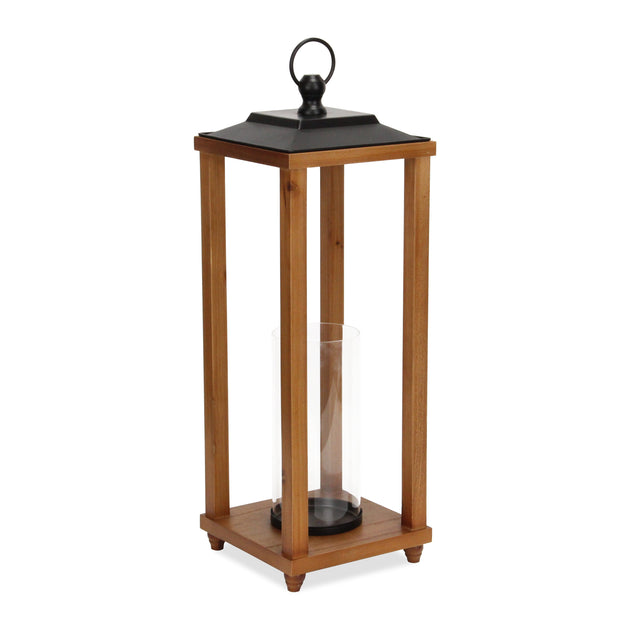 Hivvago 24 inch Geometric Floor Lantern Brown Black 2