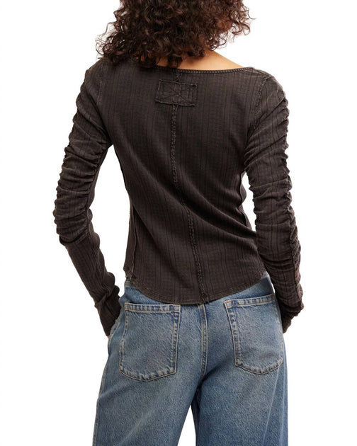 Free People Hope Henley Top Grey Medium 3