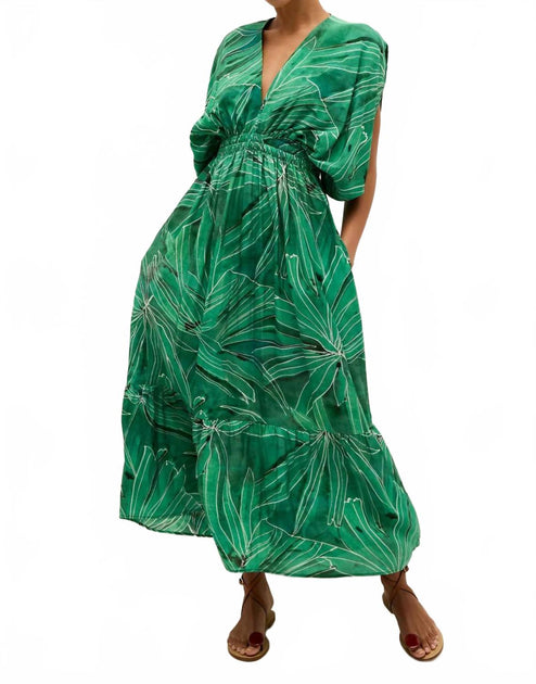Marie Oliver Venus Caftan Dress Green Medium 2