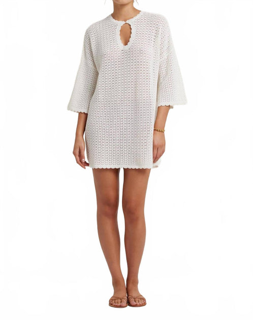 Peony Pointelle Over Mini Dress White Large 2