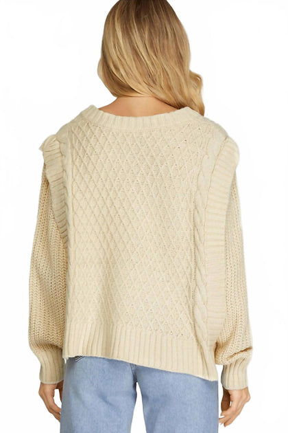 SHE + SKY Jenna Sweater Beige Large 3