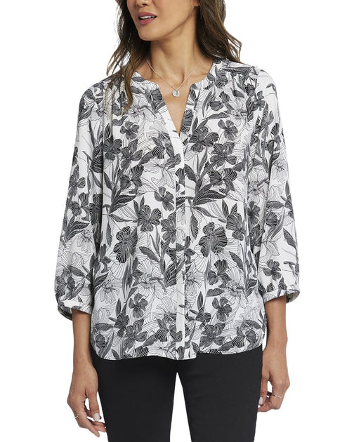 NYDJ Pintuck Blouse Grey XXS 2