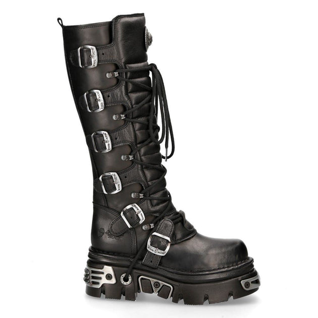 New Rock 272-S1 Knee High Boots Black EU 40 4