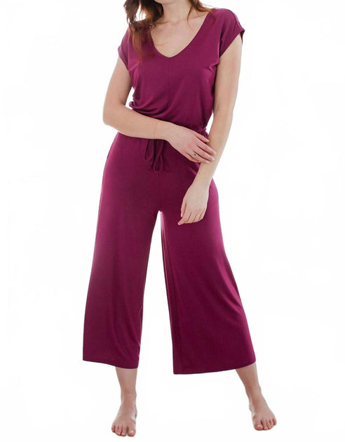 Yala Kiova V-Neck Bamboo Jumpsuit Pink XXLarge 2