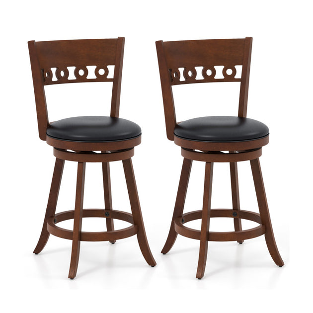 Hivvago Swivel Bar Stool Brown 2