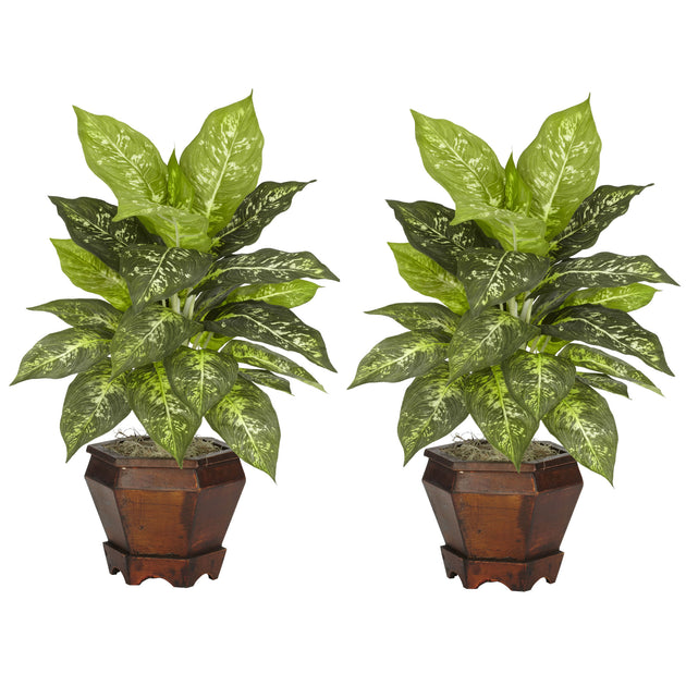 Hivvago Dieffenbachia Silk Plant Variegated 20.5 in 2