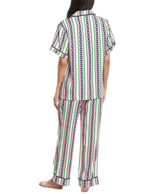 Katie Kime Chain Stripe Pajama Set Pink Medium 3