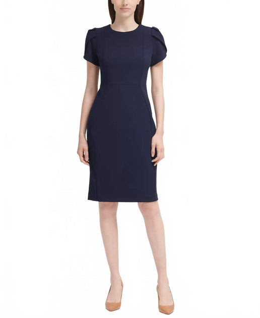 navy blue dress for baby girl Women's Tulip-Sleeve A-Line Midi Dress – On Sale Now with Up to 63% Off main image 1