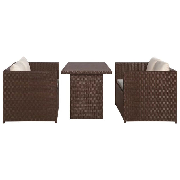 VidaXL 43914 3 Piece Bistro Set Brown 3