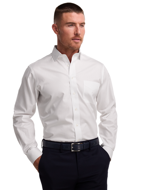 Paul Fredrick Pinpoint Dress Shirt White US 16.5 3