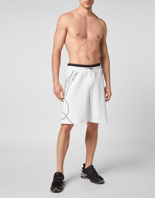 Plein Sport Scratch Jogging Shorts White XS 3