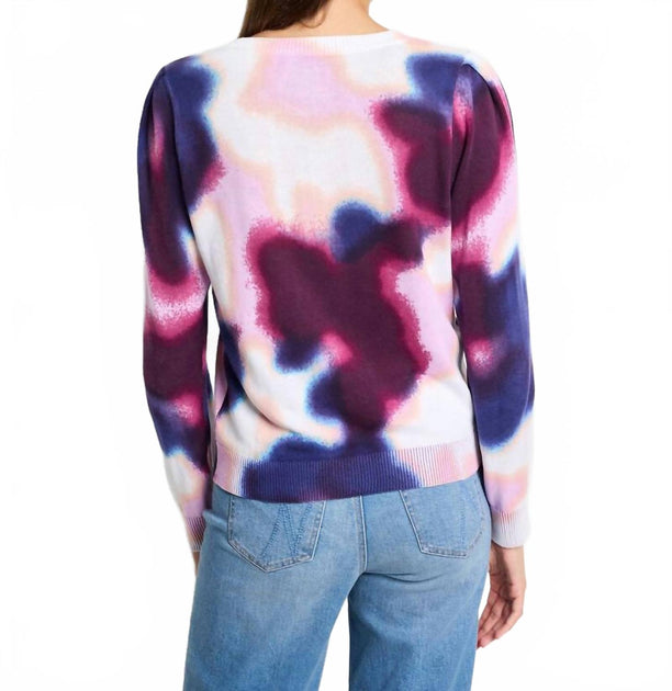 Nic + Zoe Blossom Blur Sweater Multi XXL 4