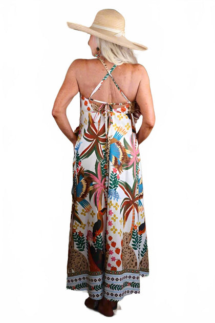 Robe d'été Zenara Imprimé Toucan & Léopard Multi Large 4