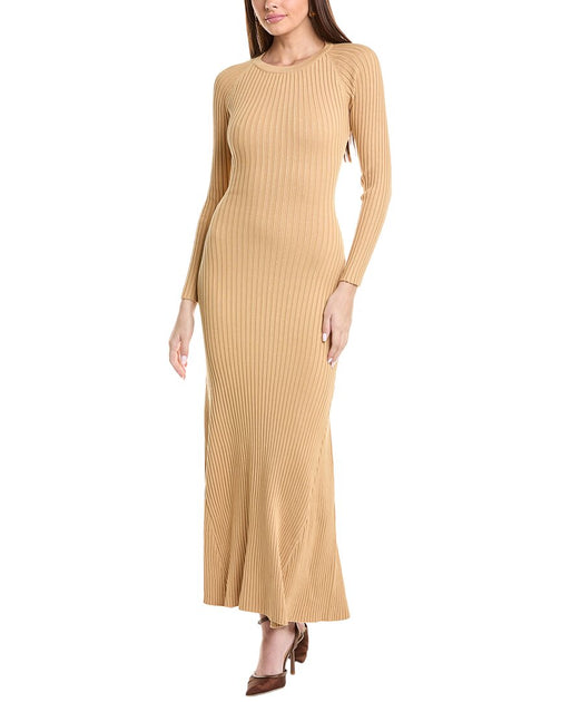 Bardot Amaro Knit Maxi Dress Beige Small 2