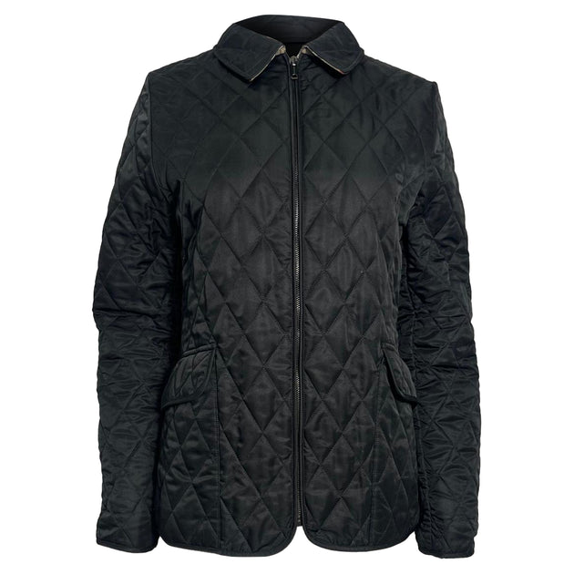 Burberry Brit Quilted Zipped Down Jacket In Black Polyester