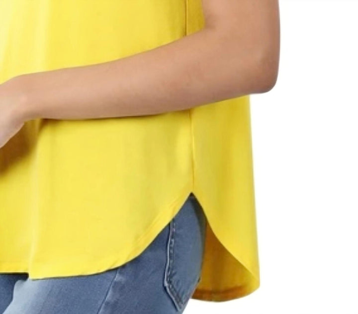 ZENANA Modal Round Neck Short Sleeve Top Yellow 1X 4