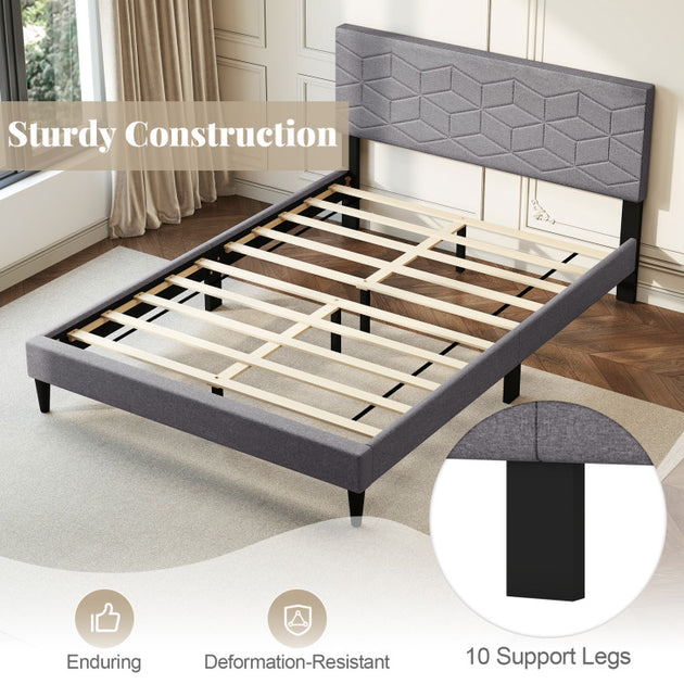 Hivvago Platform Bed Frame Gray 4