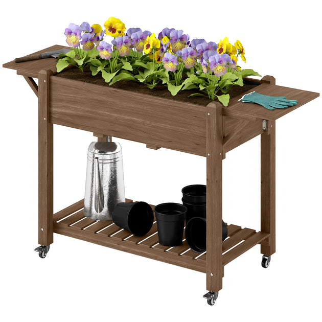 Hivvago Outdoor Raised Planter Gray 4