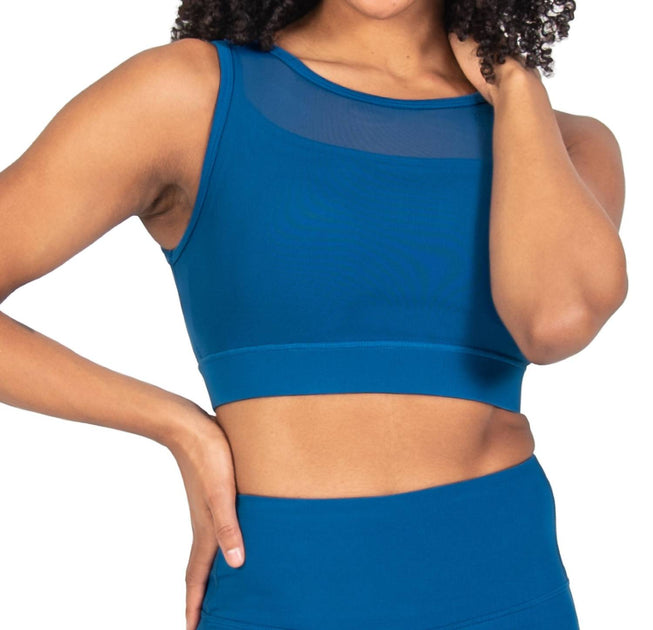 Body Wrappers Double Layer Bra Top Blue Small 2