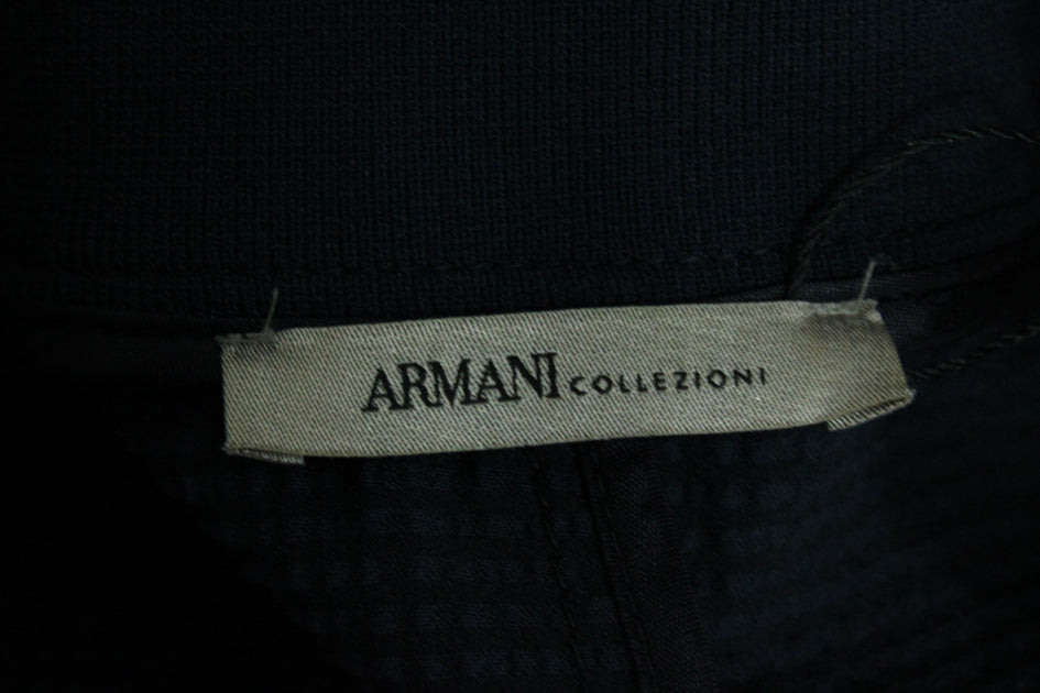 Armani Seersucker Bomber Jacket Navy Blue XL 4