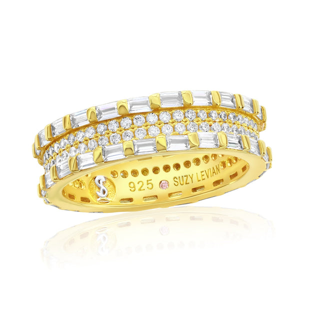 Suzy Levian Eternity Band Yellow Sterling Silver US 5-6 3