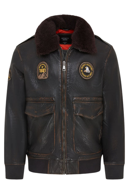 Infinity G-1 Aviator Bomber Jacket Brown XX-Large 3