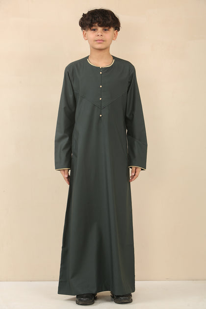 Thobe Omanais Vert pour Garçon - 9 Ans 2
