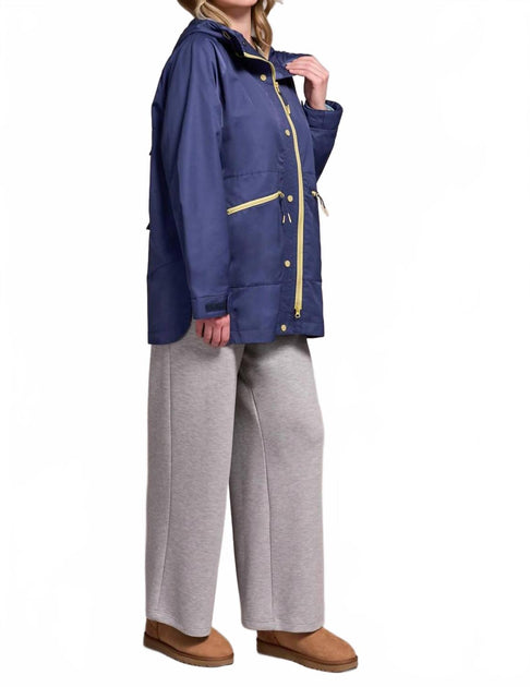 TRIBAL Hooded Coat Blue Large 4