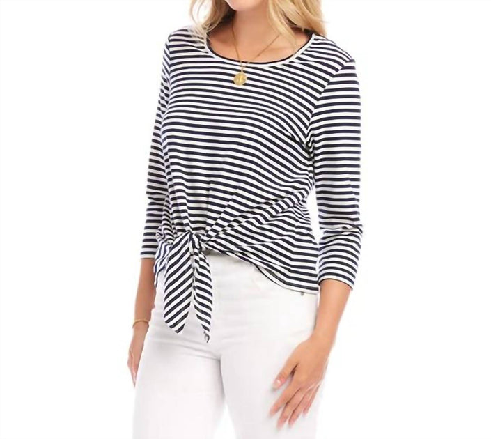 Karen Kane Tie Front Top Blue Large 3