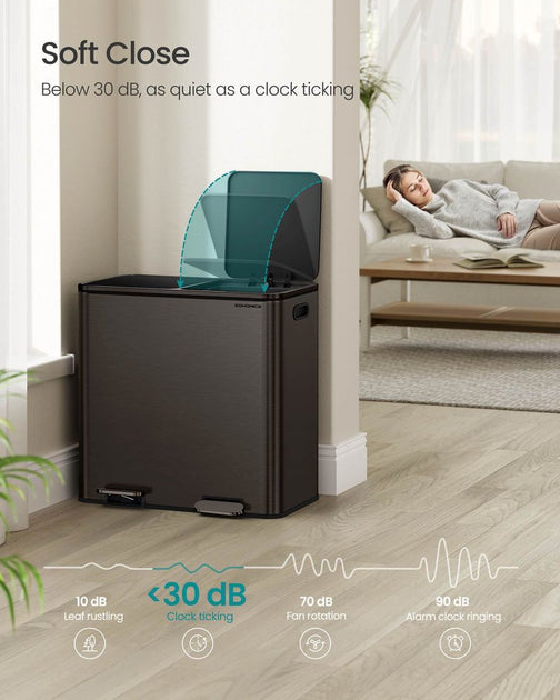 Hivvago Dual Trash Can Slate Gray 6