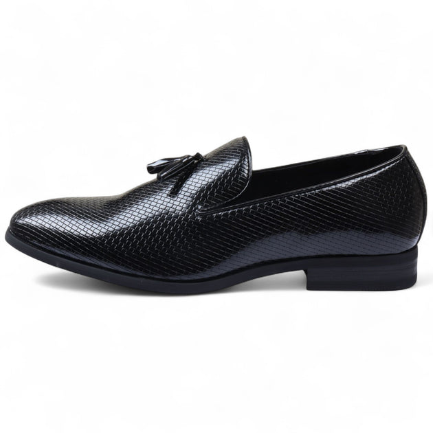 Infinity Men's Formal Tassel Loafers Black EU 44 2