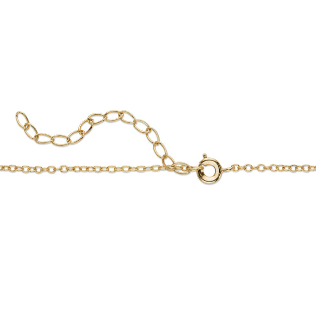 Palm Squared Two-Tone Gold-Plated Diamond Accent Pendant Necklace Silver 18in 3