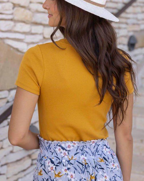 Grace and Lace Baby Tee Yellow Large 3