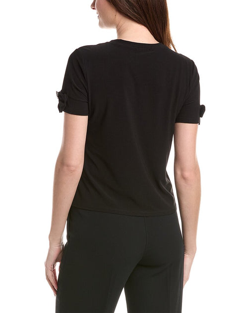 CeCe Bow Sleeve Top Black Small 3