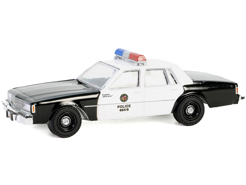 Greenlight 1982 Chevrolet Impala Police Black White 1/64 3