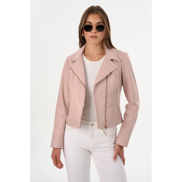 Lamarque Kelsey Leather Biker Jacket White Small 4