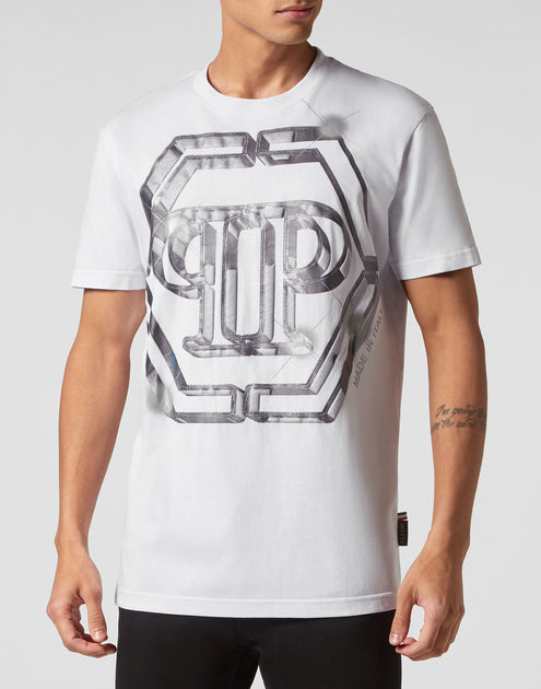 Tシャツ・カットソー Philipp Plein PACC MTK 6212 PJY002N TEDDY GLASS T-shirt T-shirt Round Neck SS Teddy Glass | Philipp Plein Outlet