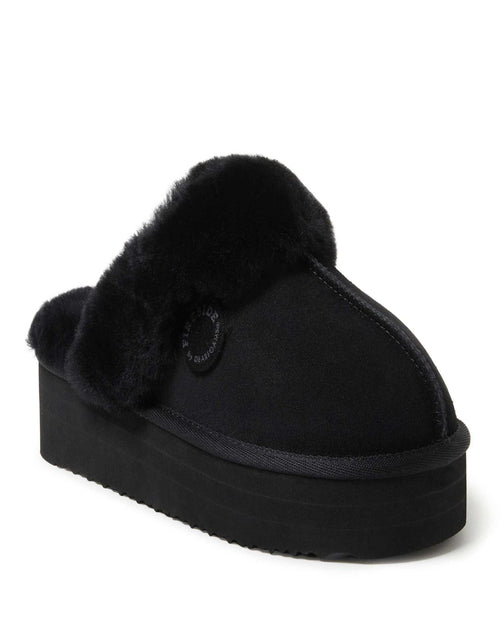 Fireside by Dearfoams Melton Platform Scuff Slipper Grey US 6 3