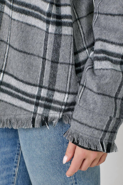 Mystree Phyliss Plaid Jacket Grey Large 4