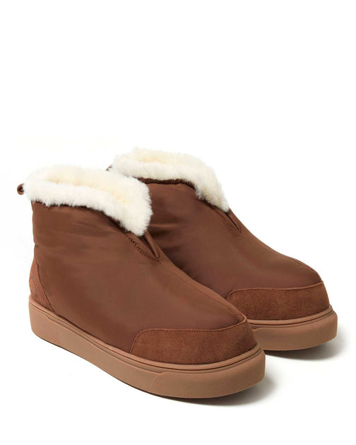 Fireside by Dearfoams Warm Up Bootie Shearling White US 11 5
