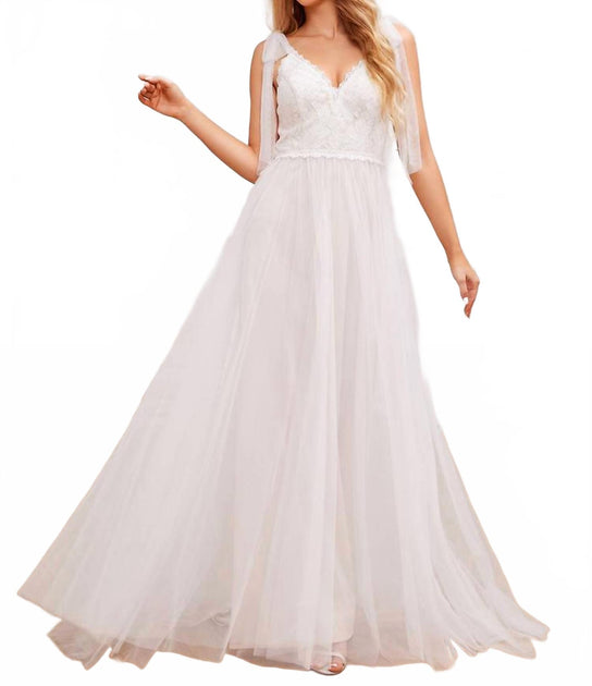 Ever-Pretty Empire Waist Wedding Dress White US 2 4