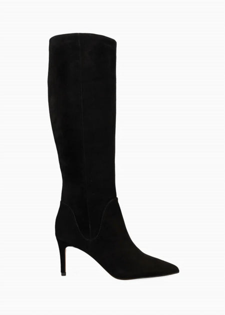 Pelle Moda Lidya Heeled Tall Boots Black US 7.5 2
