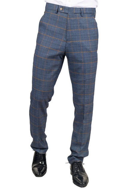 James Darby Gisborne Trousers Checked Blue 34 2