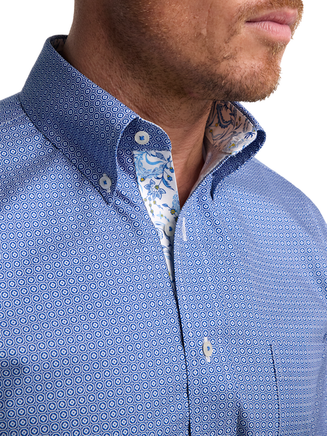 Paul Fredrick Non-iron Cotton Dress Shirt Blue US 15.5 32/33 6