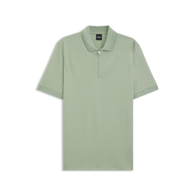 Boss Zip-placket Polo Shirt Green Small 2